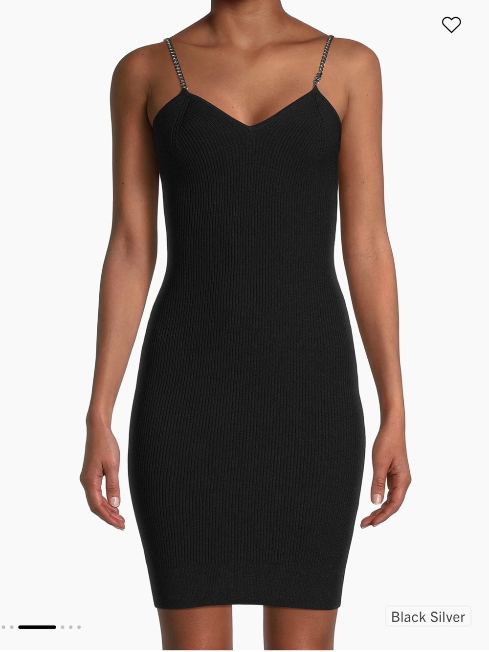MICHAEL Michael Kors Ribbed Chain-Strap Mini Dress Size M